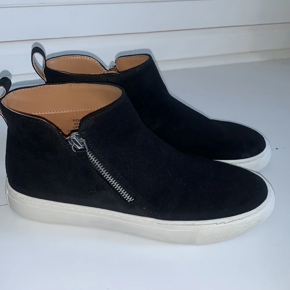 J.Crew Faux suede hight top boots‎ black Size 7.5